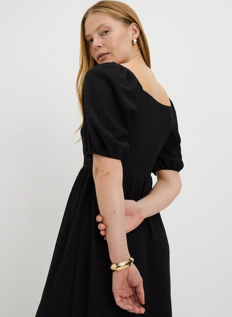 Matalan black Black Jersey Shirred Midi Dress for Women | Best Price UAE